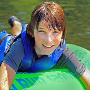 close up of young boy in tube Indian Head Canoeing Rafting Kayaking Tubing Delaware River