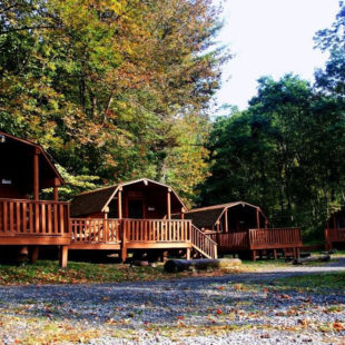 view of four cabins Indian Head Canoeing Rafting Kayaking Tubing Delaware River