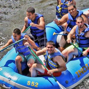 group of men in raft Indian Head Canoeing Rafting Kayaking Tubing Delaware River