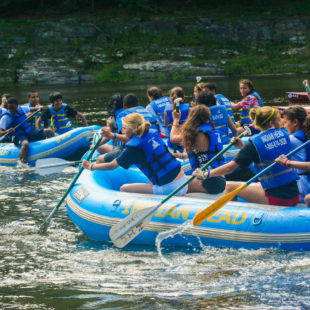 several groups getting ready for their Delaware River adventure Indian Head Canoeing Rafting Kayaking Tubing Delaware River